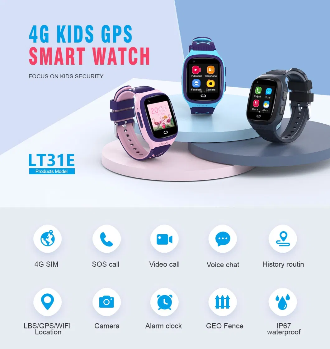 Latest Waterproof Touchscreen Children Q12 Kids Smart Watch Smartwatch GPS Tracking Device Children Watch