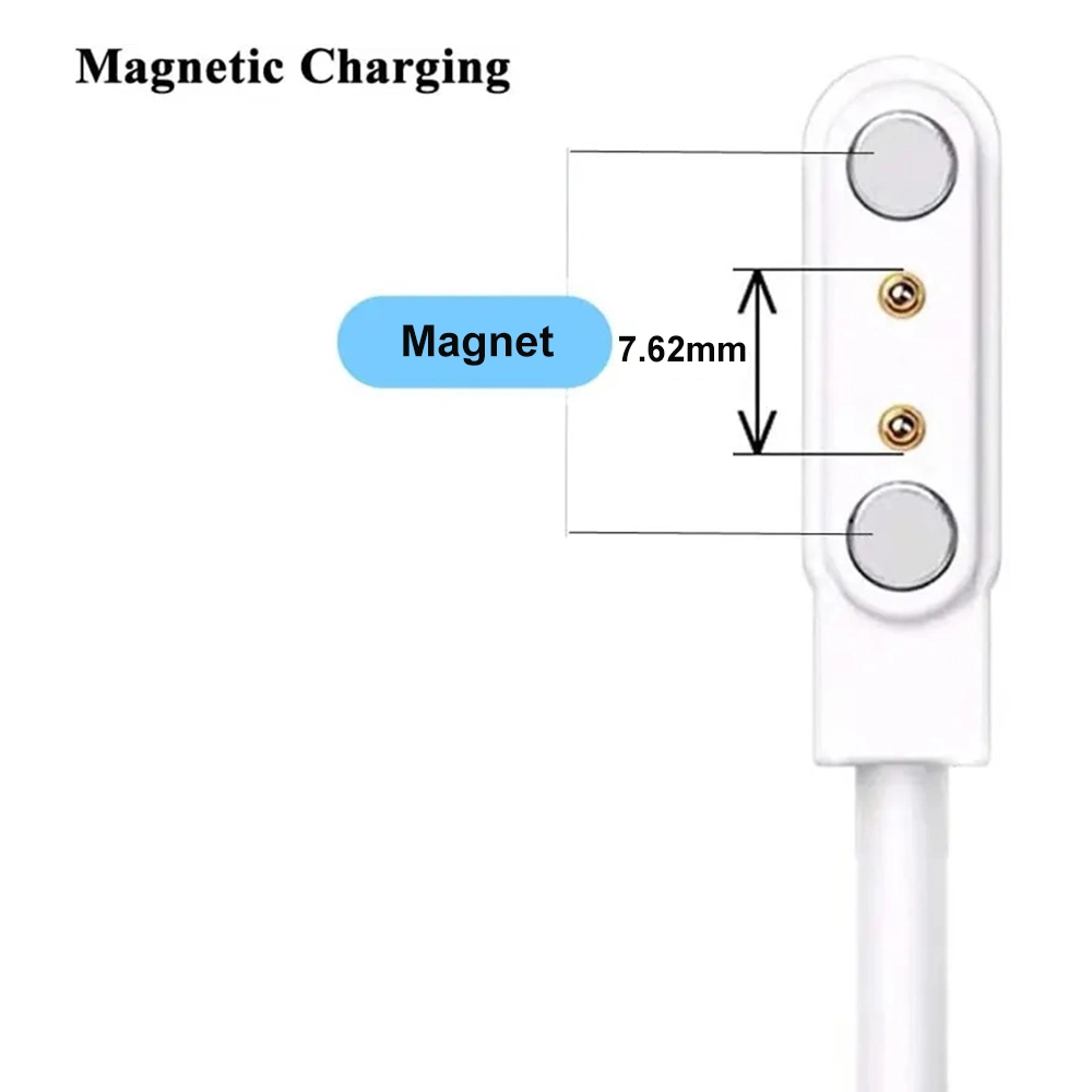 Universal 2pin 4pin 5pin 7.62mm Space Kids Elderly GPS Smart Watch USB Magnetic Charging Cable 1Meter length with avoid short circuit IC C01