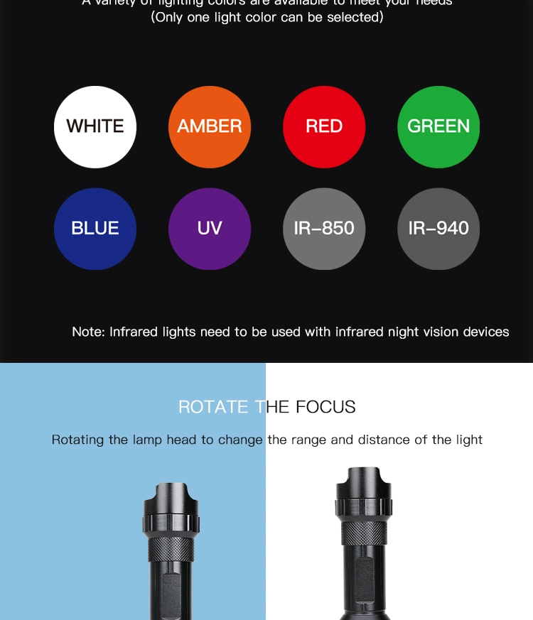 Vcsel 850 IR Flashlight Illuminator Hunting Zoom IR 850nm Flashlight Infrared Kits Infrared